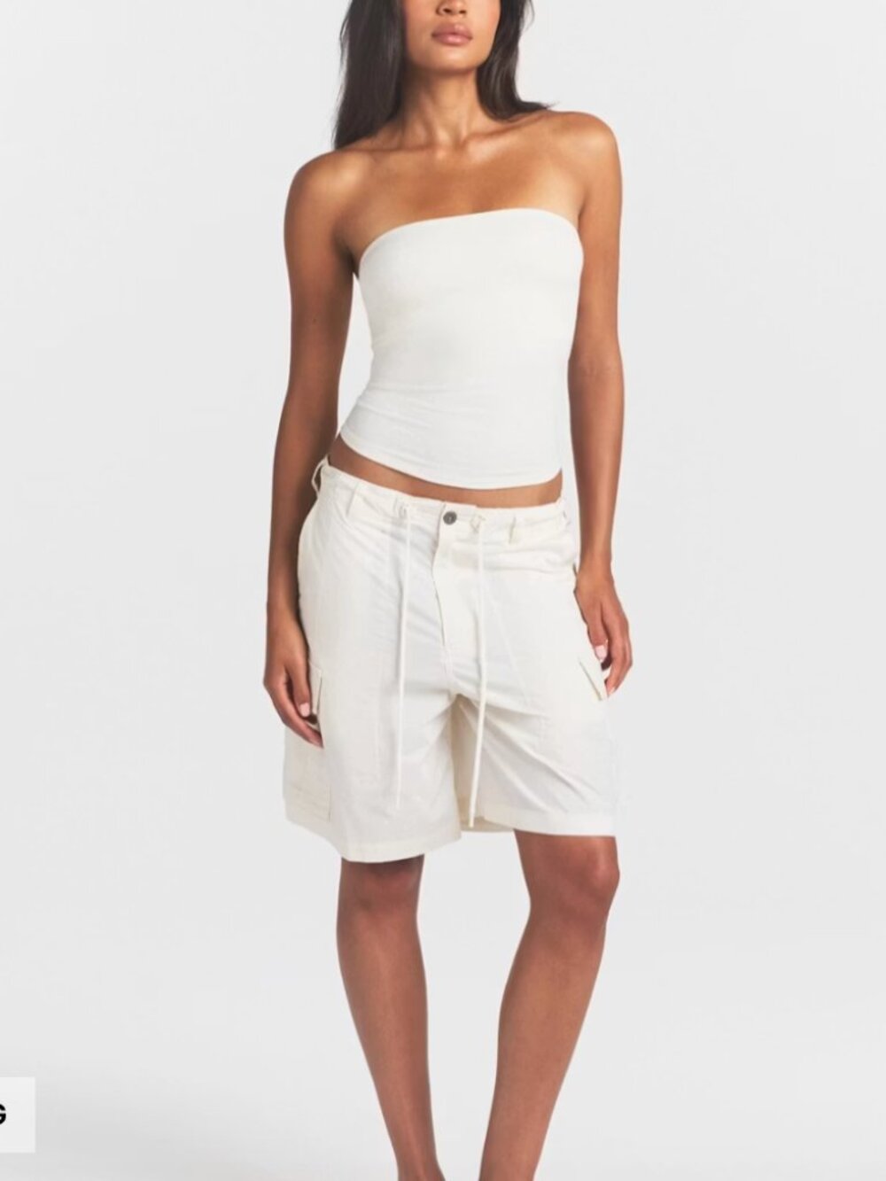 NEW SKIMS Cotton Jersey Tube Top Marble Off White Small NWT